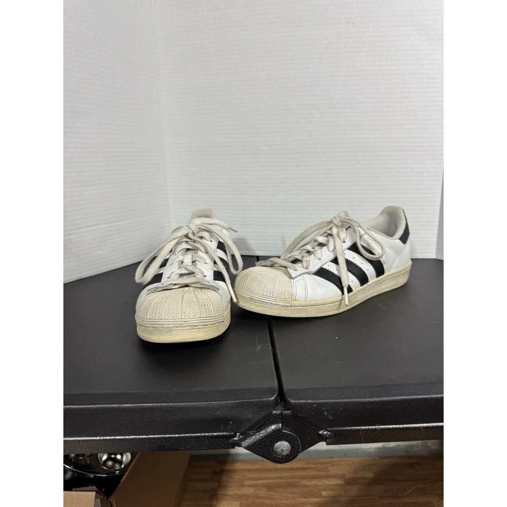 Adidas Superstar Sneakers White Black Leather Shell Toe Athletic Shoes